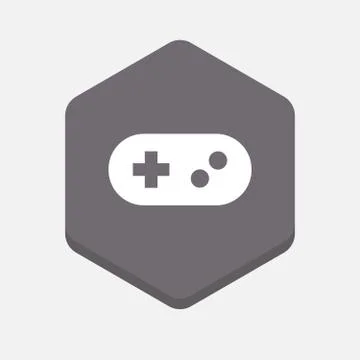 Isolated hexagonal signal with a game pad Stock Illustration