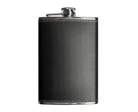 Isolated hip-flask on white background. 스톡 사진