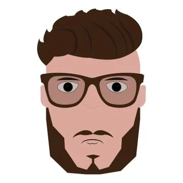 Isolated hipster portrait Stock Illustration