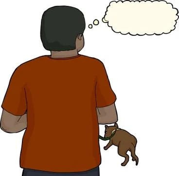 Isolated Hispanic Man with Dog Stock Illustration