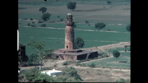 Isolated Historical Tower in Landscape Stock Footage 276292819