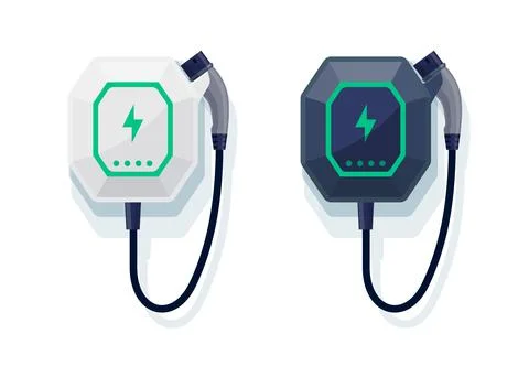 Isolated home small wall square wallbox charger for electric cars Stock Illustration