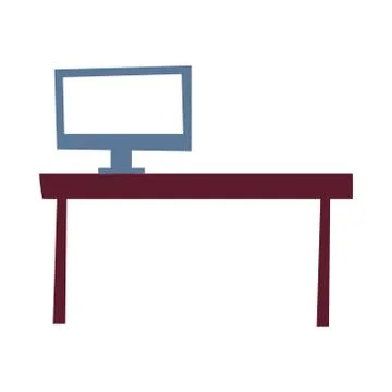 Isolated home table with computer vector design Stock Illustration
