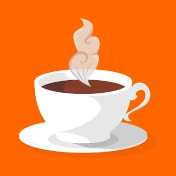 Isolated hot cup of coffee or chocolate flat vector illustration Stock Illustration