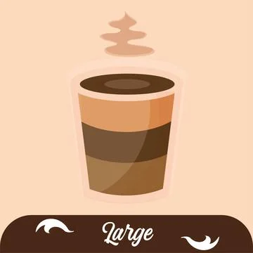 Isolated hot large coffee drink Vector Stock Illustration