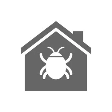 Isolated house with a bug 스톡 일러스트