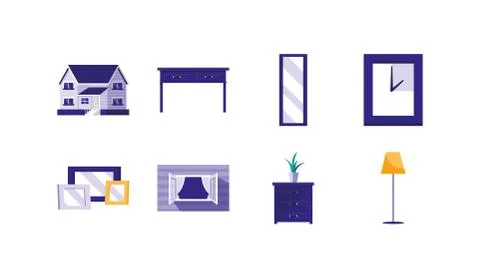 Isolated house decoration objects icon set vector design Stock Illustration