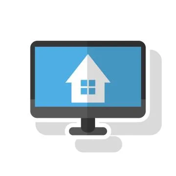 Isolated house inside computer design イラスト素材