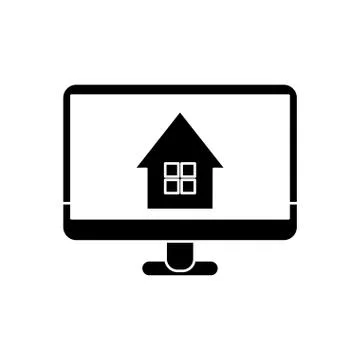 Isolated house inside computer design Stock Illustration