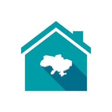 Isolated house with  the map of Ukraine Stock Illustration