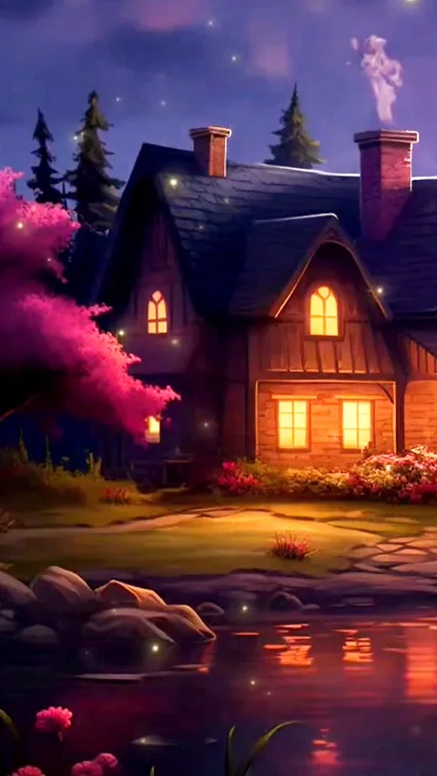 Isolated house in spring Stock Footage 255436792