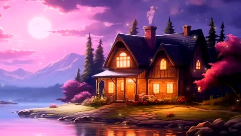 Isolated house in spring Stock Footage 255437004