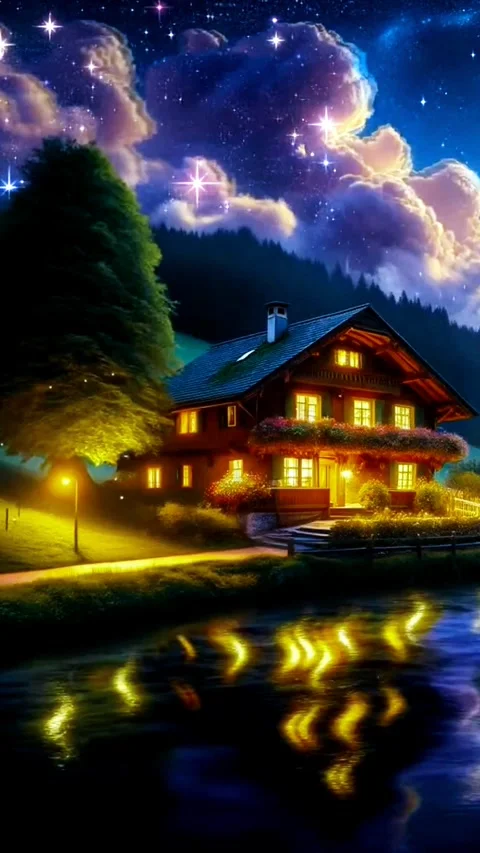 Isolated house in spring Stock Footage 256057140