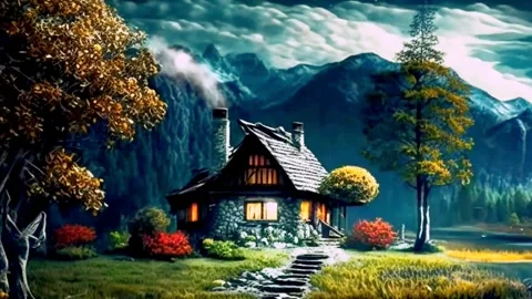 Isolated house in spring Stock Footage 256057142