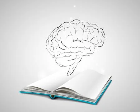 Isolated human brain sketch Stock Illustration