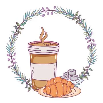 Isolated iced coffee glass vector design Stock Illustration