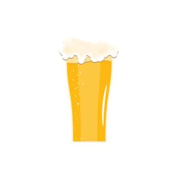 Isolated icon fully loaded goblet of light beer with foam on the white back.. Stock Illustration