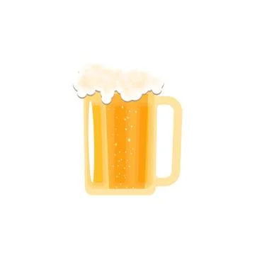 Isolated icon fully loaded mug of light beer with foam on the white backgroun Stock Illustration