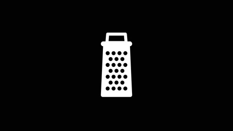 Isolated icon of grater appears on a black background. Stock Footage 229655859