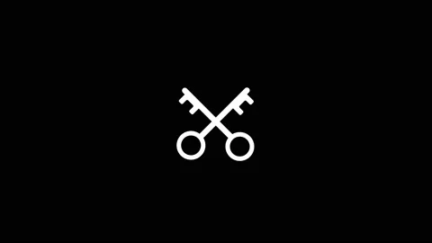 Isolated icon of keys appears on a black background. Stock Footage 229655728