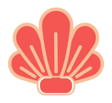 Isolated icon of pink shell, sea creature, marine life, icon for logo or website Stock Illustration