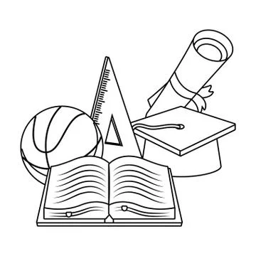 Isolated icon set of school design vector illustration Stock Illustration
