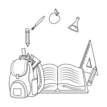 Isolated icon set of school design vector illustration Stock Illustration