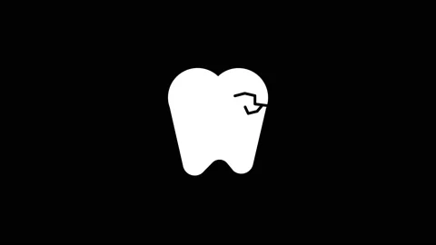 Isolated icon of sick tooth appears on a black background. Stock-Footage 229655689