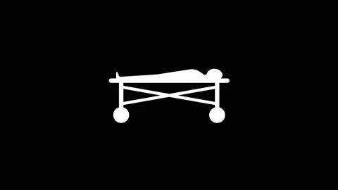 Isolated icon of sickbed appears on a black background. Stock Footage 229655766