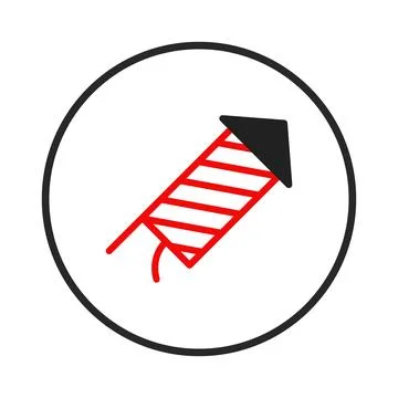 Isolated icon of stylized firework rocket illustration celebration event an.. Stock Illustration