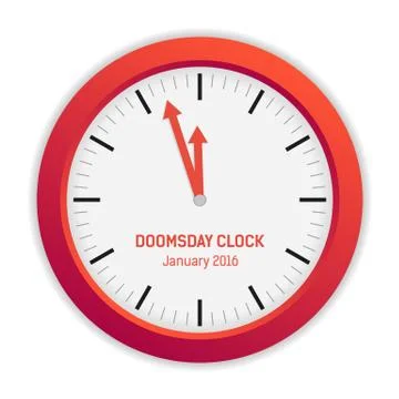 Isolated illustration of Doomsday clock (3 minutes to midnight) Stock Illustration