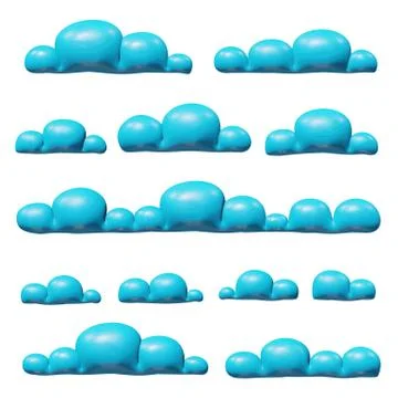 Isolated illustration of realistic plastic clouds Stock Illustration