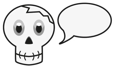 Isolated illustration of skull with speech bubble Stock Illustration