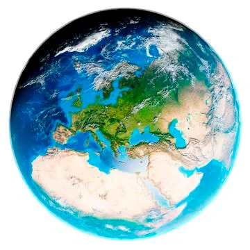 Isolated image of Earth globe. Elements of this image furnished by NASA. Stock Illustration