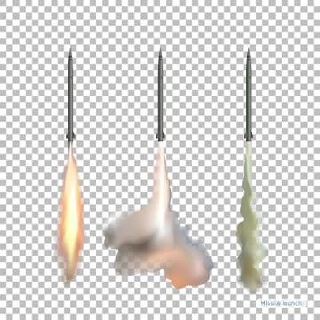 Isolated image of rockets. Missile launch. Jet weapon in realistic style Stock Illustration