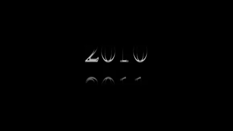 Isolated image of the year two thousand and twenty two in silver on a black Stock Footage 320950932
