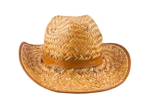 Isolated image of a yellow straw hat man Stock Photos