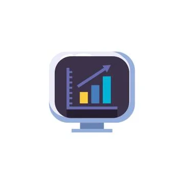 Isolated increase workflow inside computer vector design Stock Illustration