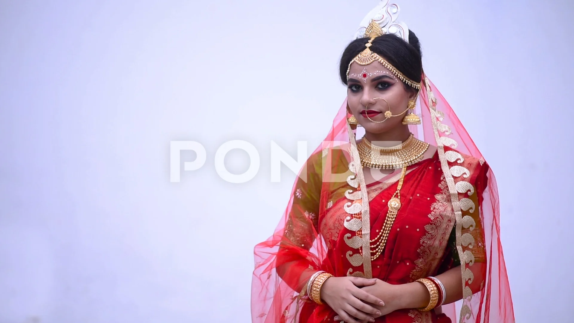 Basic red and white saree bengal cotton - Indic Brands