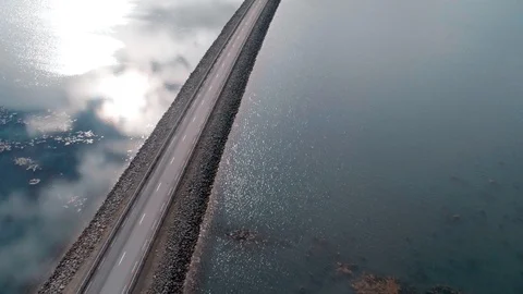 Isolated infinity bridge or road on water surface 動画素材 104832468
