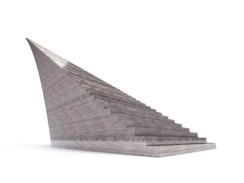 Isolated infinity brown concrete staircase on white render illustration Stock Illustration