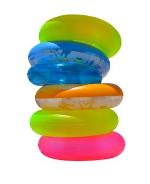 Isolated inflatable beach tubes Stock Photos