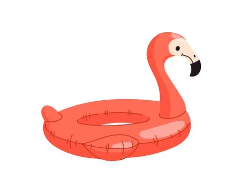 Isolated inflatable flamingo bird float swim ring Stock Illustration