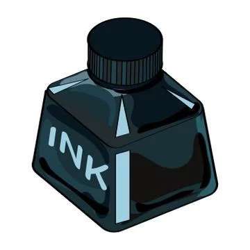 Isolated Ink Bottle Cartoon - Vector Illustration Stock Illustration