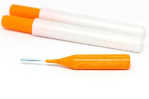 Isolated interdental brush. Stock Photos
