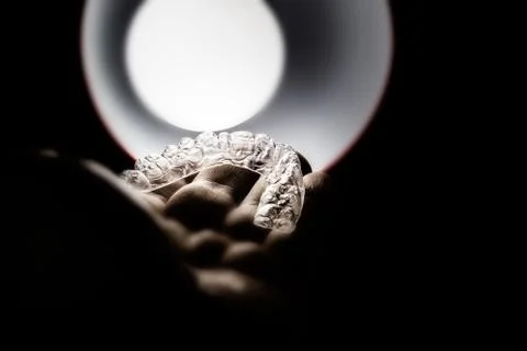 Isolated invis aligner view from studio Foto stock