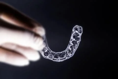 Isolated invis aligner view from studio Foto stock