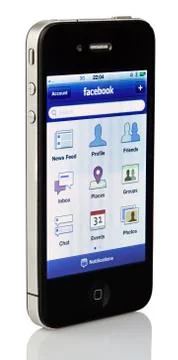 Isolated iphone 4 - facebook Stock Photos