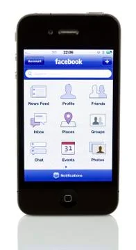 Isolated iphone 4 - facebook Stock Photos