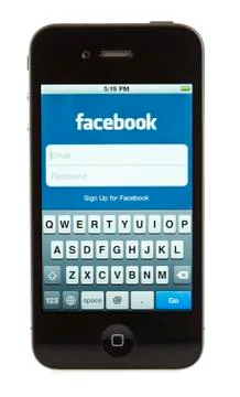Isolated iphone 4 - facebook Stock Photos